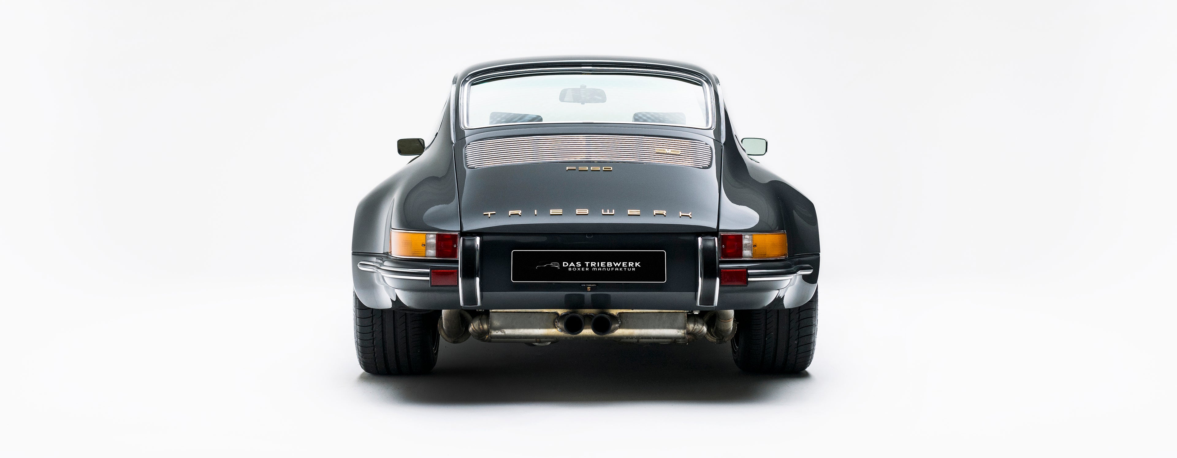 Gray Triebwerk F3.6 Porsche 911 on a white background.